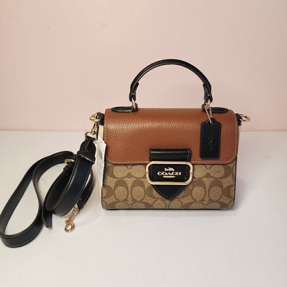 NWT Coach CE569 Morgan Top Handle Satchel Khaki Multi - Picture 1 of 7